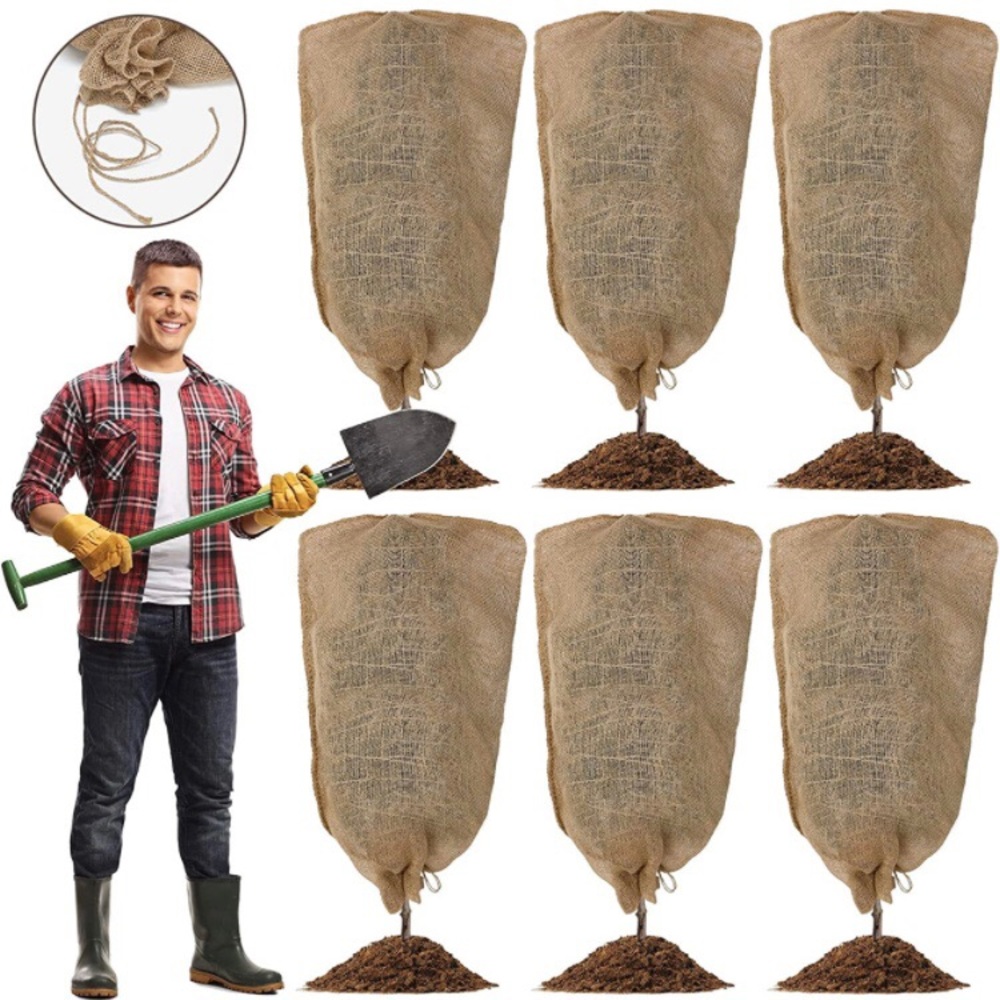 Burlap plant covers - set of 3